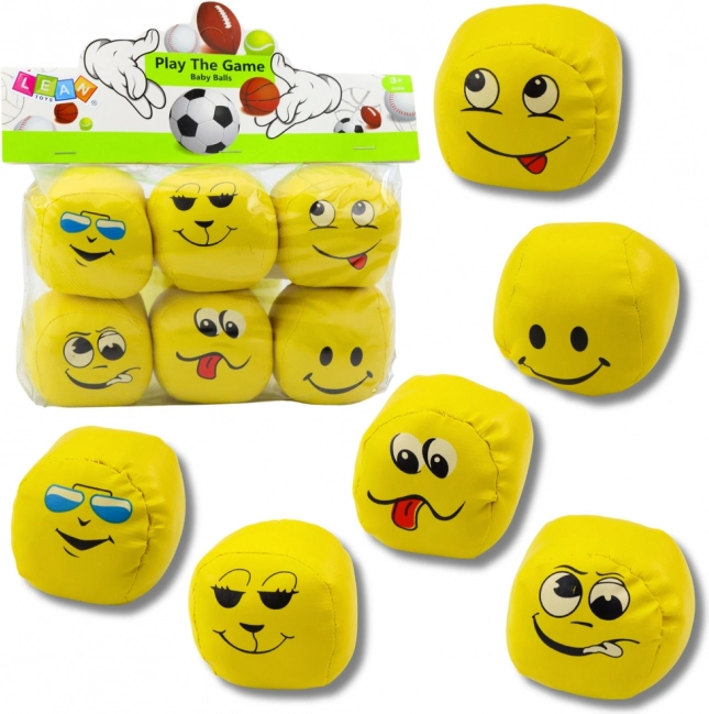 Balles Souples Sportives Émojis Ensemble 6 pcs 7 cm