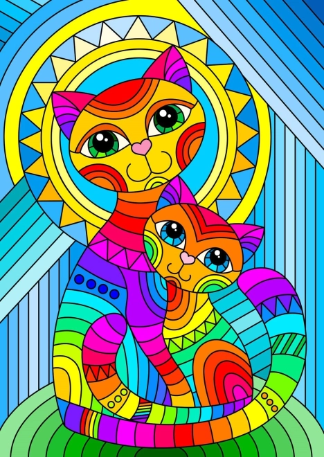 Enjoy puzzle Chat ornemental avec chaton 1000 pièces