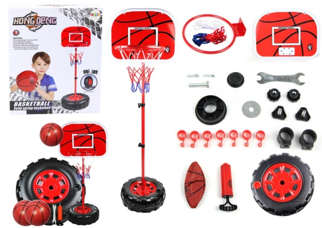 Panier de basket réglable avec pompe et ballon