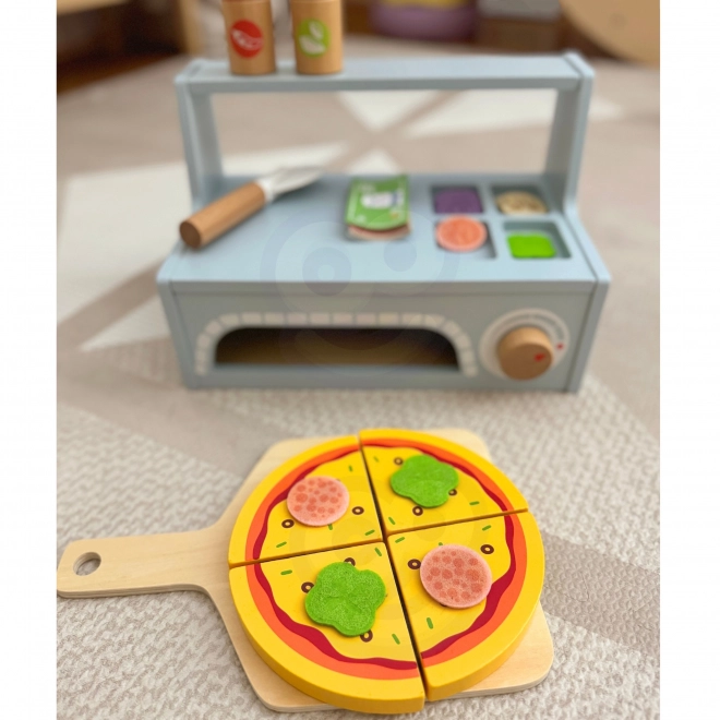 Ensemble de pizza en bois Tooky Toy avec accessoires
