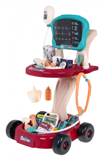 Chariot de docteur avec panneau de radiographie pour enfants 3+ avec 29 accessoires