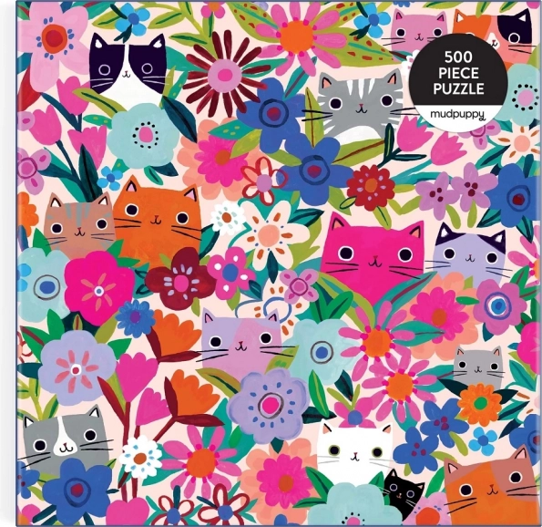 Puzzle Chats dans les Fleurs 500 pièces