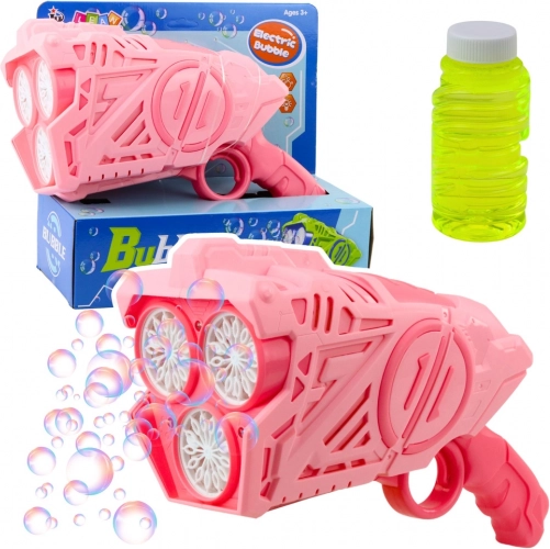 Pistolet à bulles de savon avec lumières LED rose