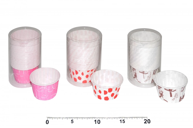 Caissettes de pâtisserie solides colorées (diam. 4,8 cm, h. 3,5 cm) - 25 pcs