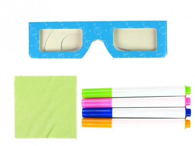 Lunettes 3D éclairées magiques pour tableau bleu