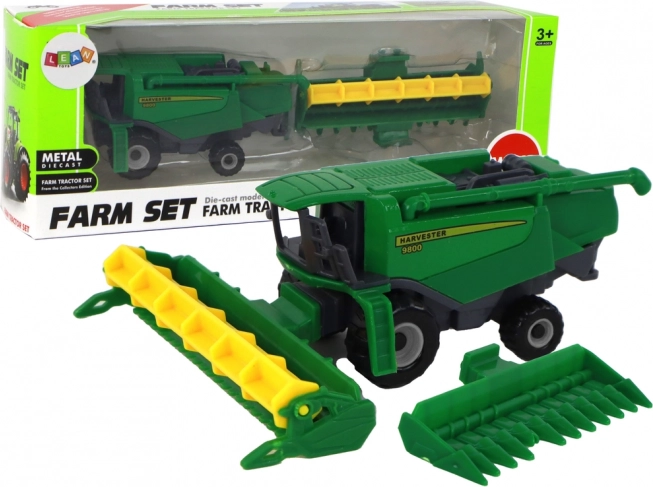 Moissonneuse-batteuse agricole verte – modèle de poche en plastique