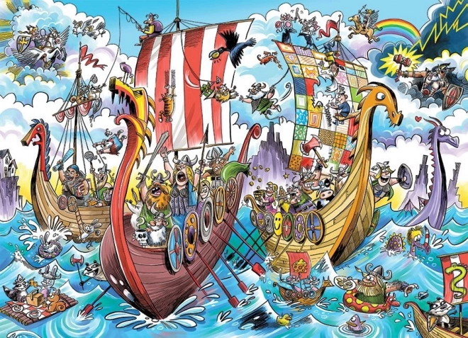 Puzzle DoodleTown : Expédition Viking 1000 pièces