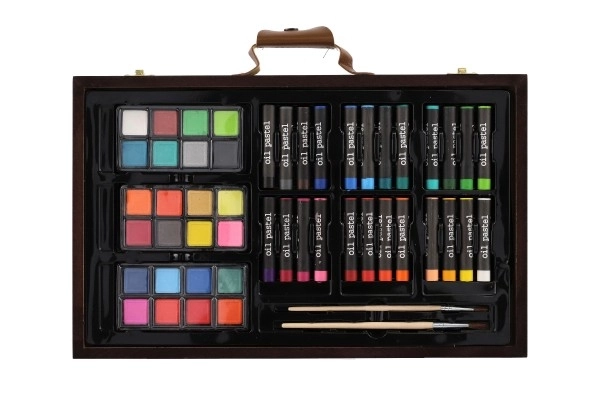 Ensemble de peinture Art box dans une mallette en bois - 79 pièces