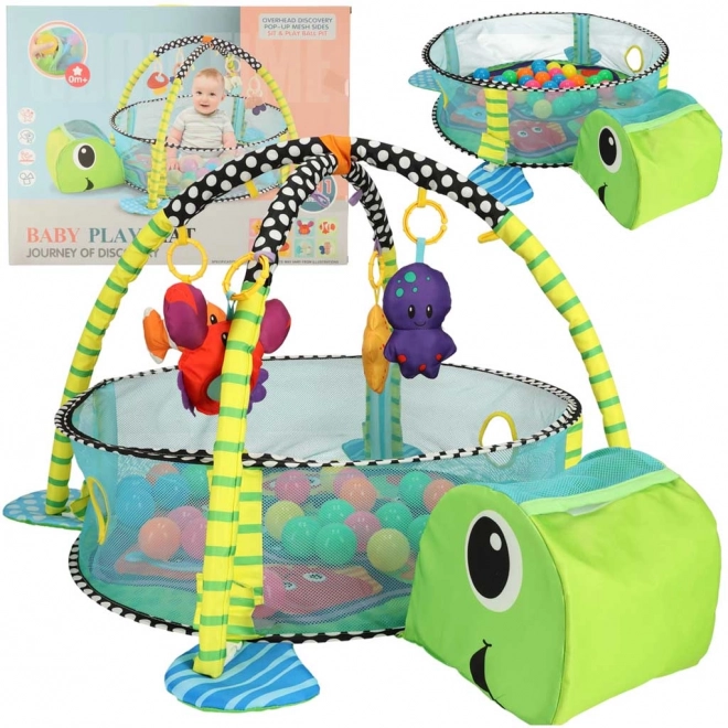 Tapis de jeu éducatif tortue avec barrière et balles