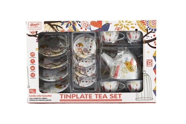Ensemble de vaisselle en fer blanc 15 pcs