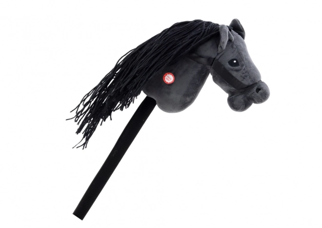 Tête de cheval en peluche sur bâton Hobby Horse Longhair Noir Sons