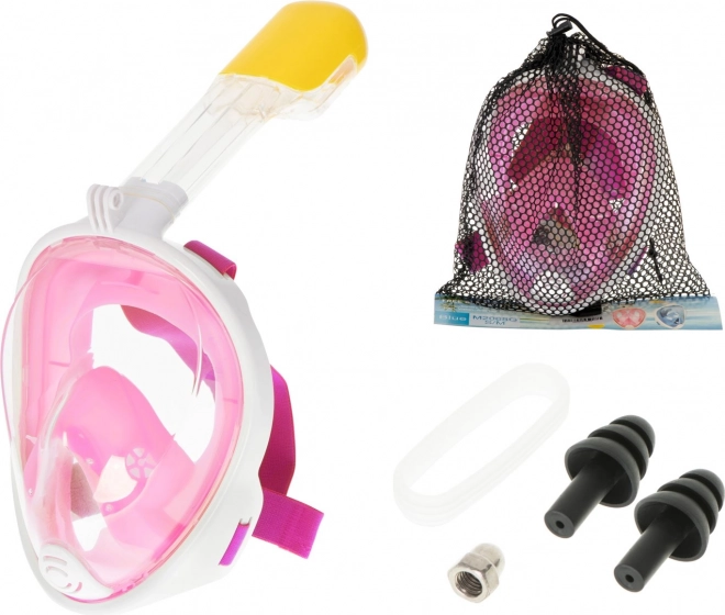 Masque de snorkeling intégral pliable S/M rose