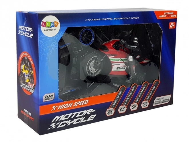 Moto de course télécommandée 2.4G Portée 35m Rouge