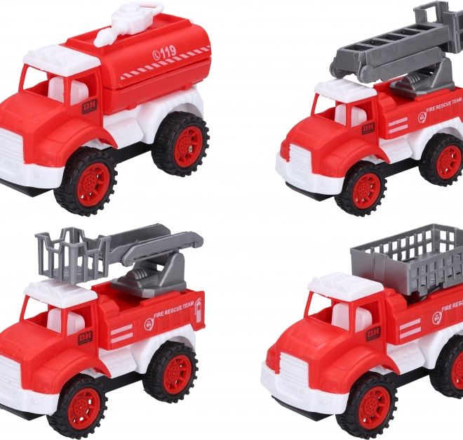 Ensemble de petites voitures de pompiers 4 pièces