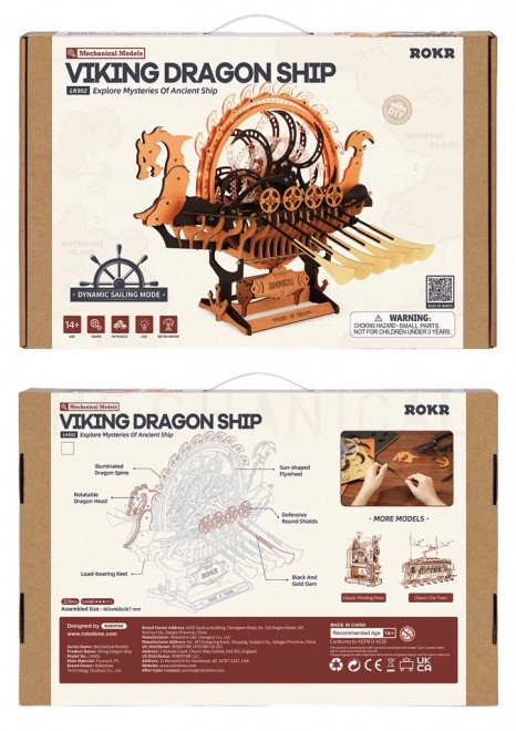 Puzzle en bois du bateau dragon viking
