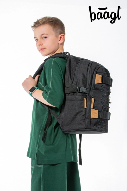 BAAGL Sac à dos scolaire Skate Darkness