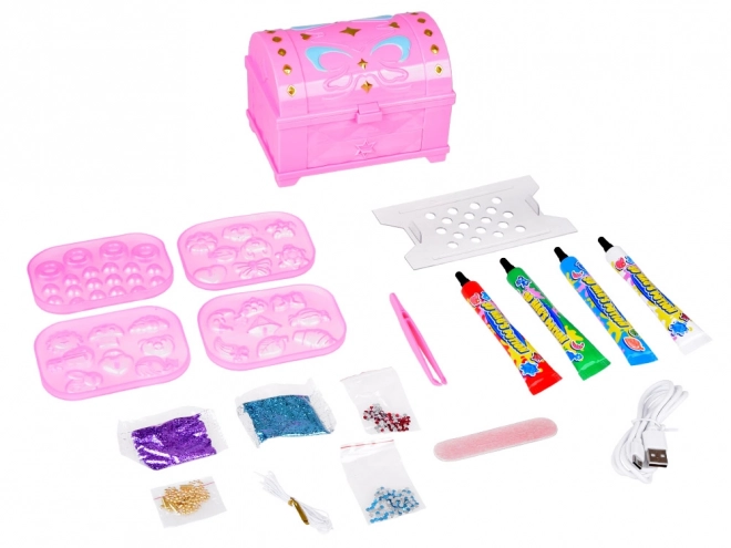 Kit créatif pour fabriquer des bijoux avec des gels magiques