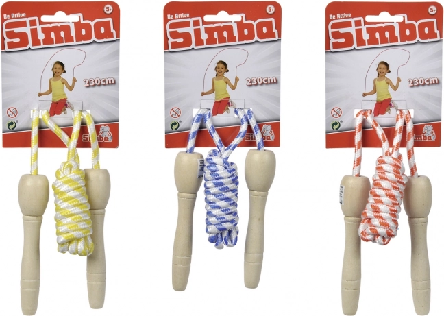 Corde à sauter Simba Be Active avec poignées en bois 230 cm