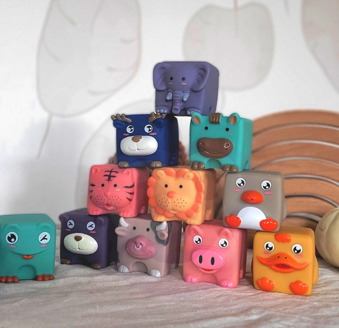Cubes sensoriels et puzzles animaux pour enfants WOOPIE 12 pcs