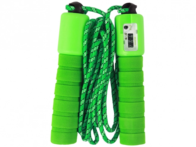 Corde à sauter verte avec compteur 275 cm pour fitness