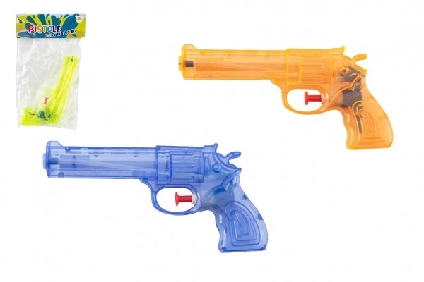 Pistolet à eau plastique 17cm 3 couleurs en sachet