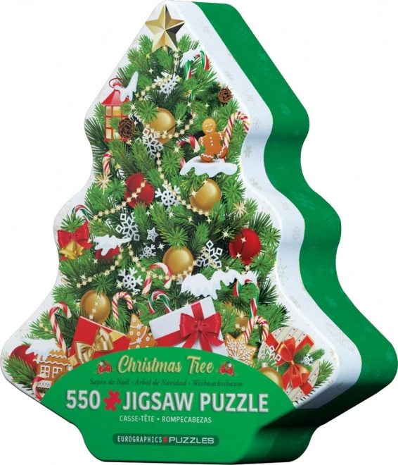 EUROGRAPHICS Puzzle Arbre de Noël en Boîte Métallique 550 Pièces