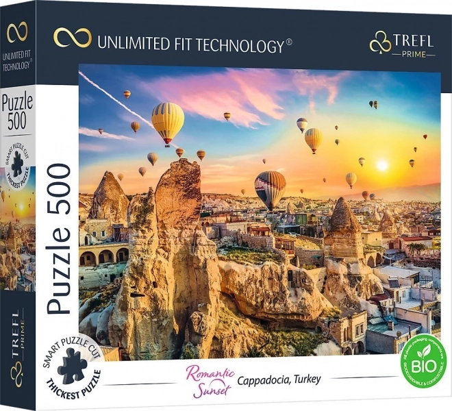 Puzzle TREFL UFT coucher de soleil romantique, Cappadoce, 500 pièces