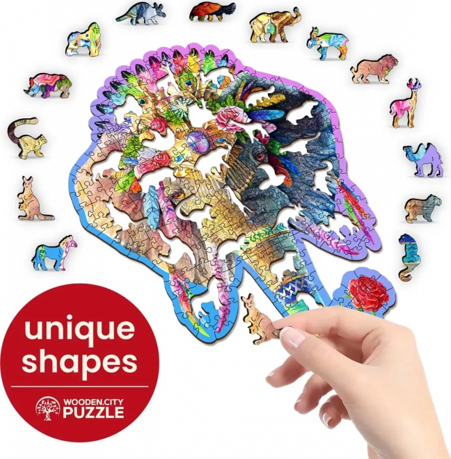WOODEN CITY Puzzle en bois Élégant éléphant 250 pièces EKO