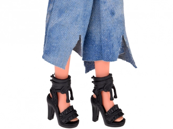 Anlily poupée avec de longs cheveux pastels en jeans