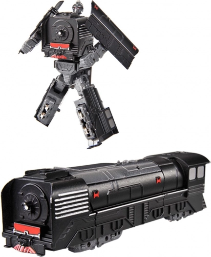 Robot métallique transformable locomotive noir