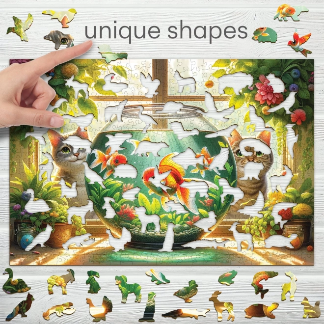 Puzzle en bois Chats et poissons 505 pièces