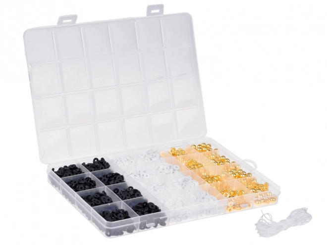 Ensemble de perles pour créer un bracelet d'amitié en or, noir et blanc
