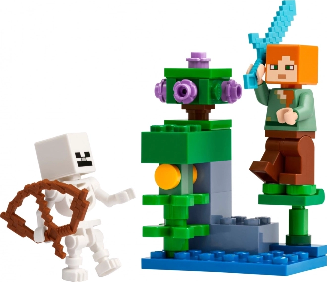 Cubes Minecraft Combat dans la caverne luxuriante
