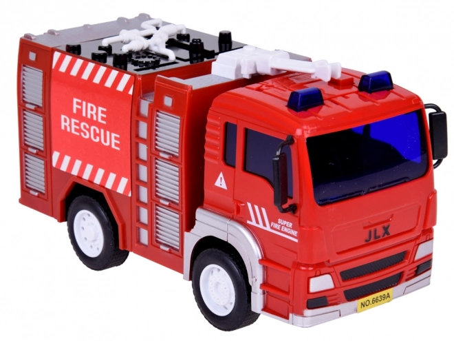 Grand véhicule de pompiers avec son et casque pour enfants