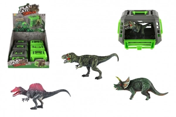 Dinosaure en cage plastique 13x9cm mélange de types