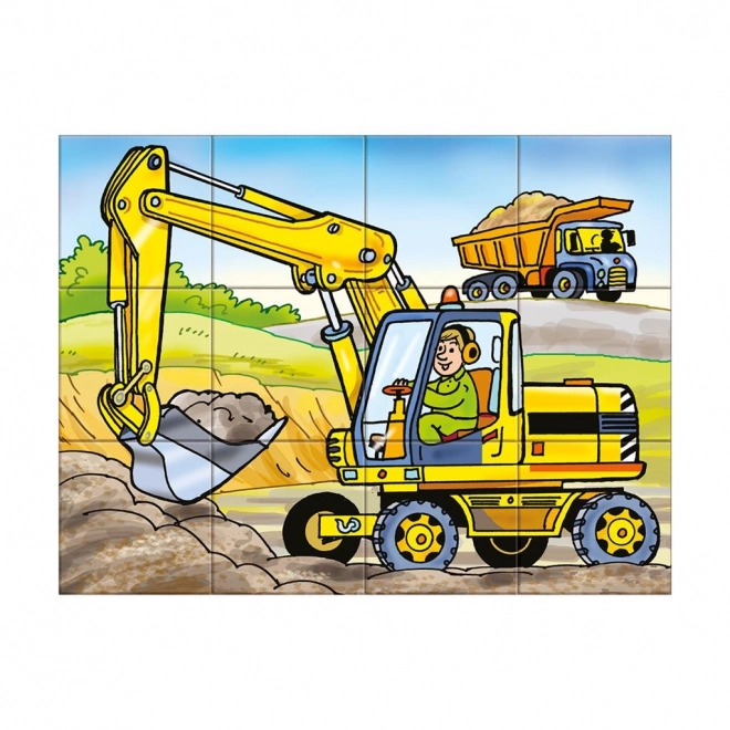 Cubes illustrés pour enfants avec motif de locomotive