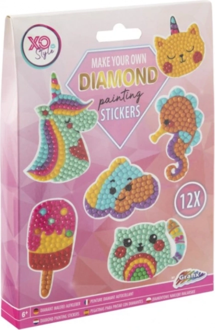 GRAFIX Peinture diamant autocollants Licorne 12pcs