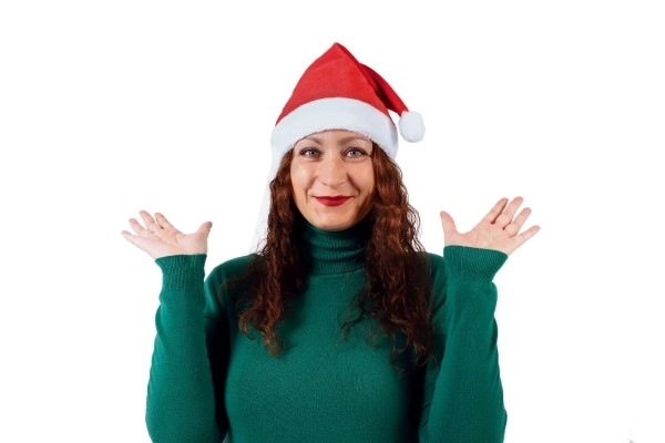 Bonnet de Noël pour adultes tissu diamètre 29 cm sur une carte de carnaval