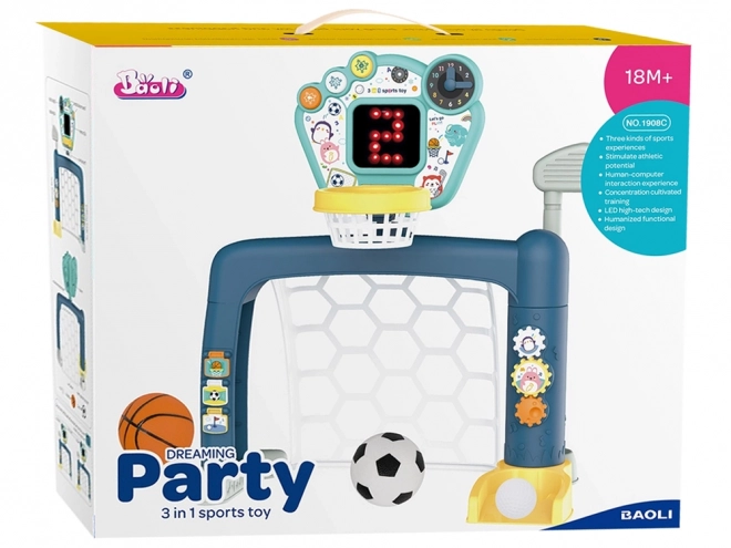 Ensemble de jeux manuels pour tout-petits 3 en 1 Golf Basket-ball Football