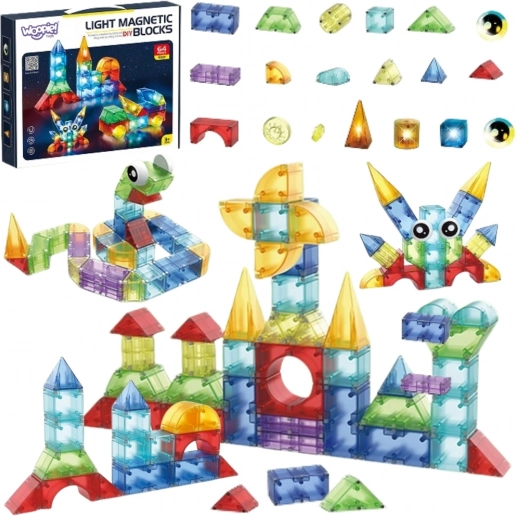 Woopie blocs de construction magnétiques 3D – set éducatif 63 pièces