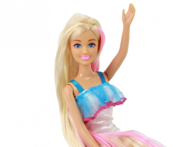 Poupée Anlily aux longs cheveux blonds - ensemble de coiffure