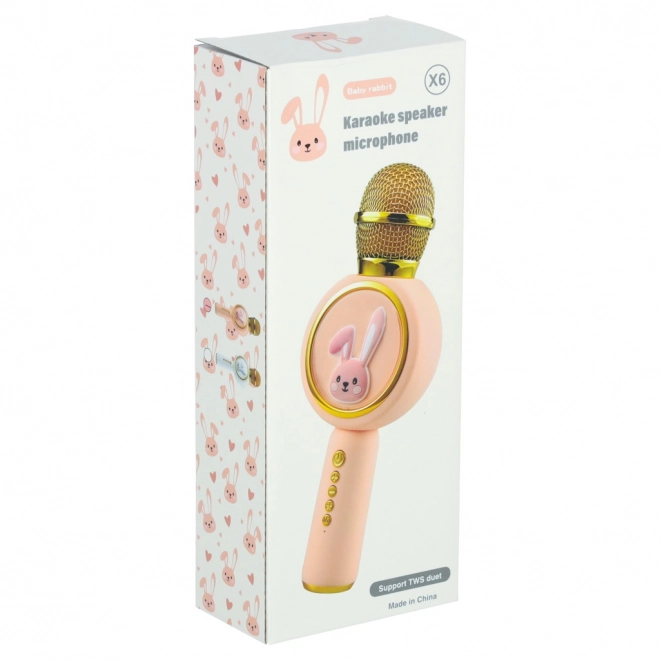 Microphone sans fil pour karaoké bunny rose