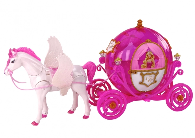 Ensemble magique avec carrosse de cheval et princesse