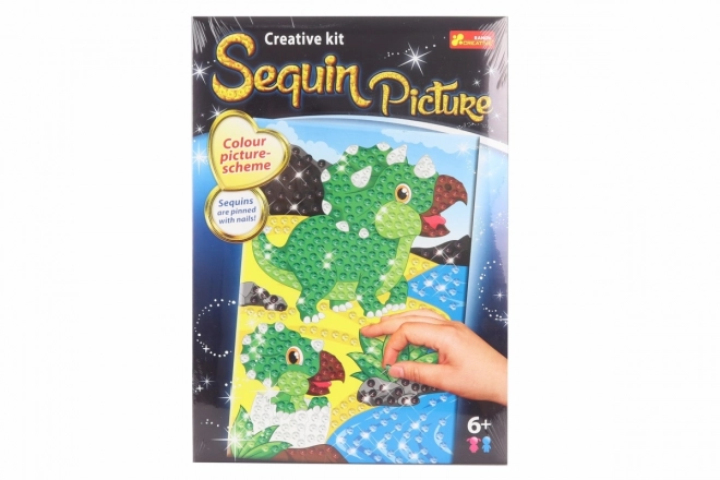 Image avec paillettes scintillantes Dinosaure
