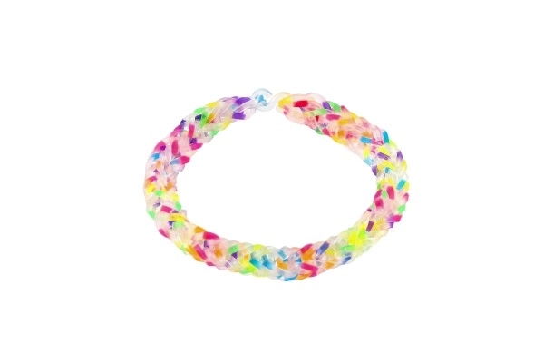 Crée ton propre bracelet - 200 élastiques arc-en-ciel + outils dans un sachet 10x16cm