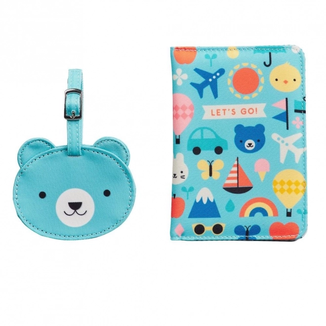 Petit Collage Porte-documents et étiquette d'ours