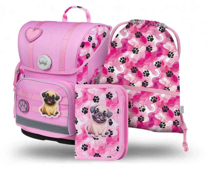 Ensemble de fournitures scolaires BAGGL Tlapky : cartable, trousse et sac