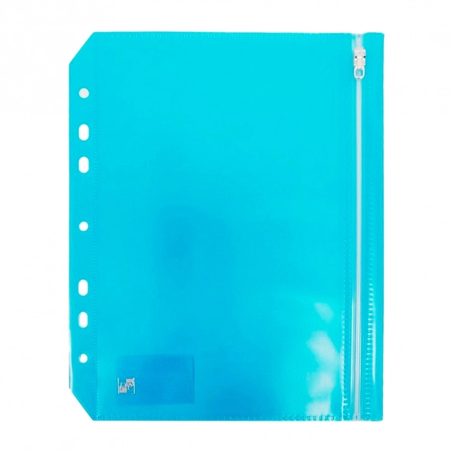 Pochette zippée format A5 bleue