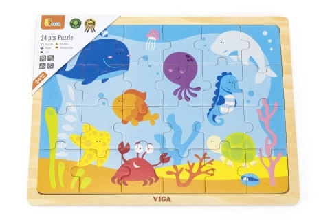 Puzzle en bois 24 pièces - monde sous-marin