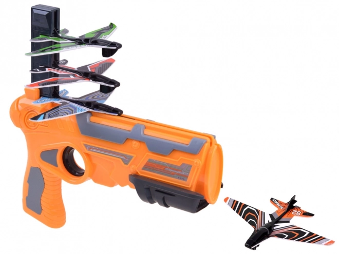 Grande pistolet avec lanceur d'avions – Orange